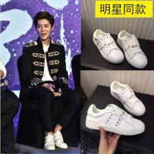 明星网红男款白色鞋子,明星网红同款白色鞋履风采展示