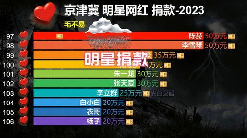 河北涿州明星网红捐款单,捐款单见证明星力量助力灾后重建
